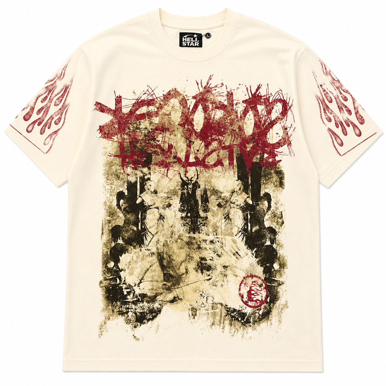 Hell on Earth Flame T-Shirt - Off-White