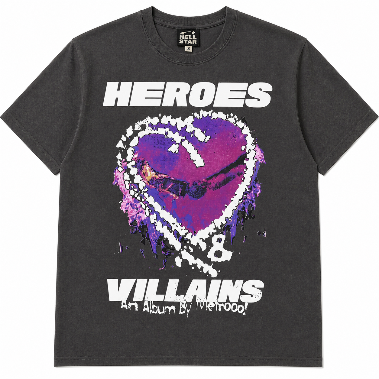 Hellstar x Metro Boomin Heroes & Villains T-Shirt - Charcoal Grey