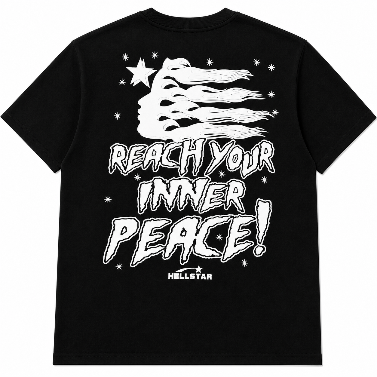 Reach Your Inner Peace" Skeleton T-Shirt - Black