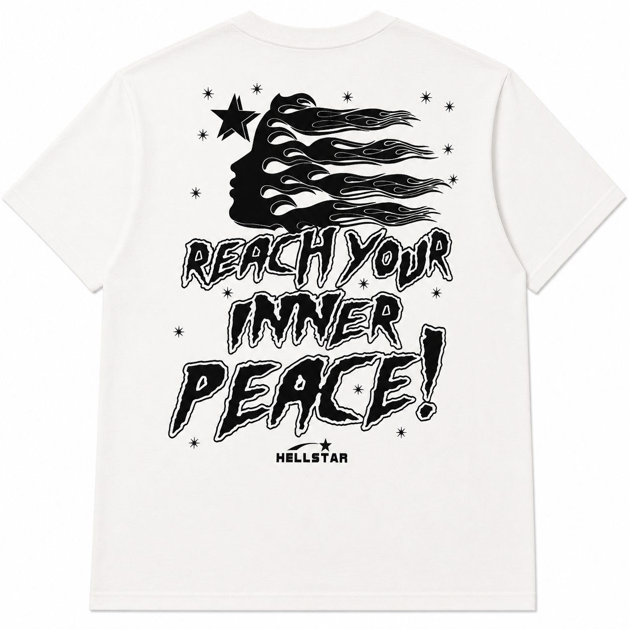 Reach Your Inner Peace" Skeleton T-Shirt - White
