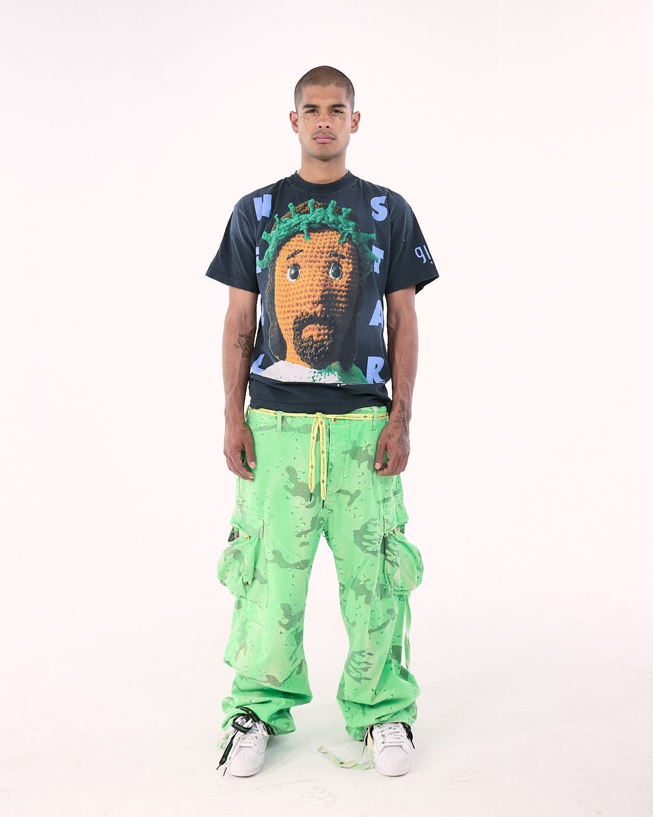 Crochet Jesus T-Shirt - Black